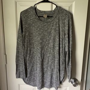 Marled Gray Long Sleeve Top